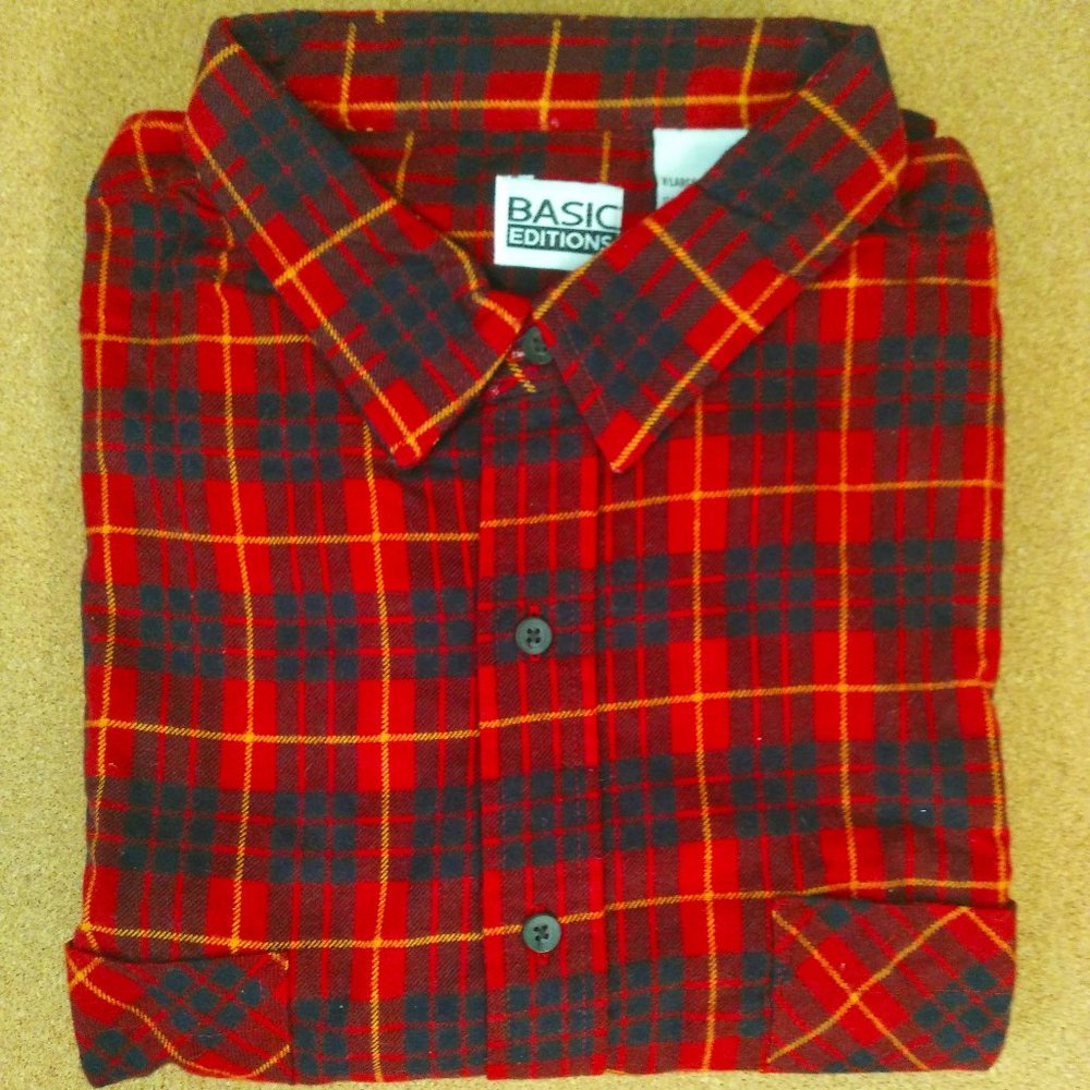 Vintage Rare Plaid Double Pockets Soft Warm Flannel Shirt